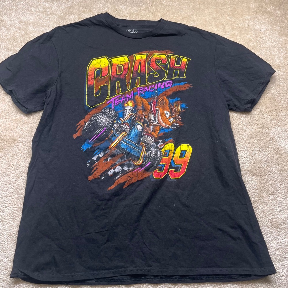 Activision Crash Team Racing Nitro-Fueled Mens Large Black Graphic T-Shirt L